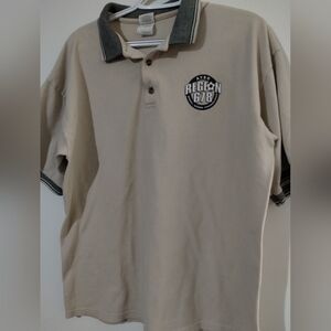 Gildan Tan Polo Shirt with Black Accents